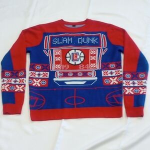 Clippers Slam Dunk Red and Blue Sweater